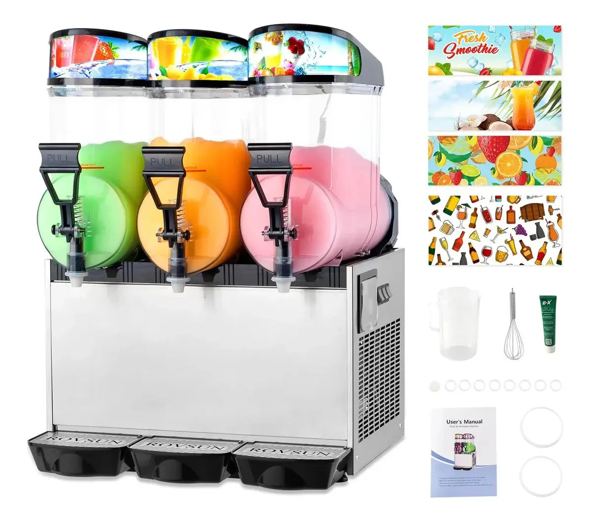 Máquina de bebidas congeladas de 3 tanques 45L Silver
