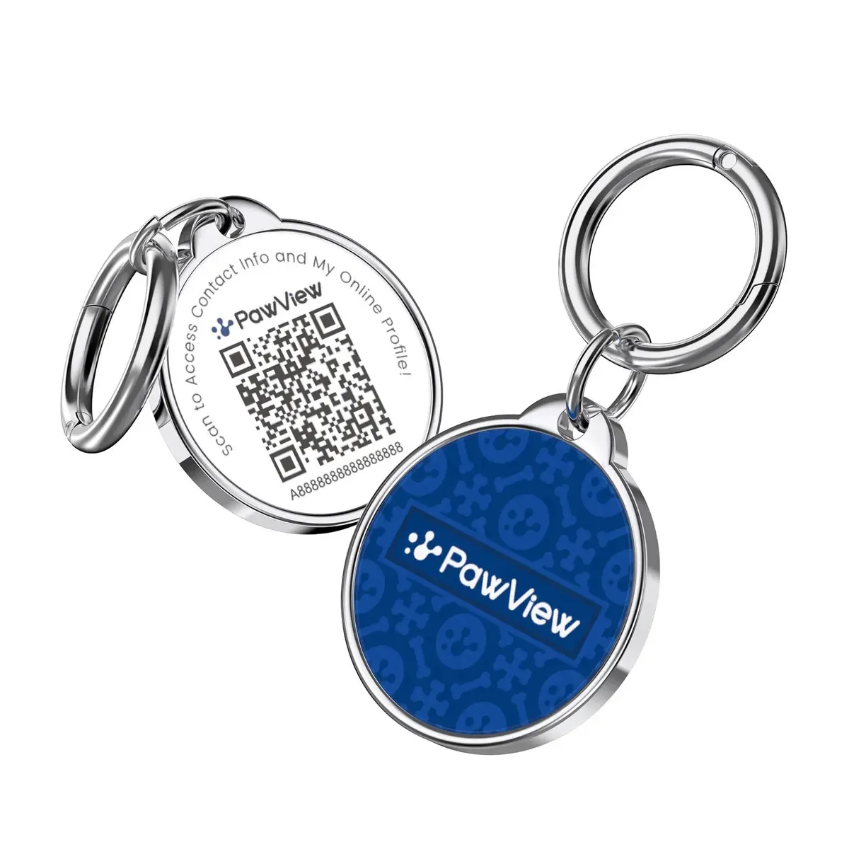 Etiqueta de identificação de animal de estimação com código QR | Alerta instantâneo quando digitalizada e notificação de localização | Não é necessária assinatura | Borda de metal resistente a...