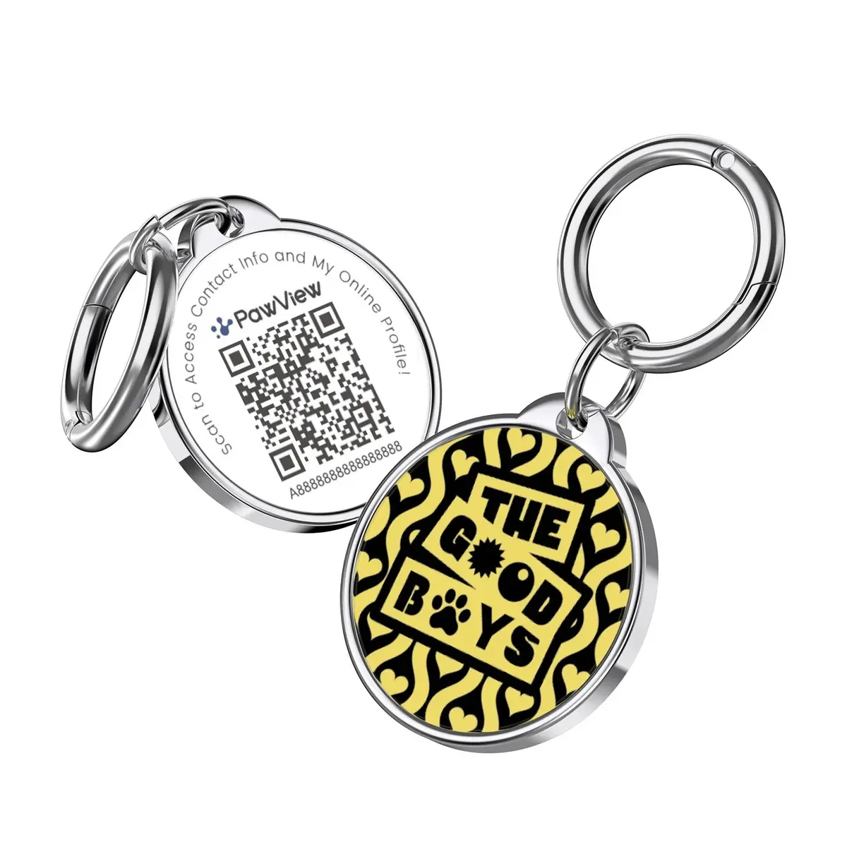 Etiqueta de identificação de animal de estimação com código QR | Alerta instantâneo quando digitalizada e notificação de localização | Não é necessária assinatura | Borda de metal resistente a...