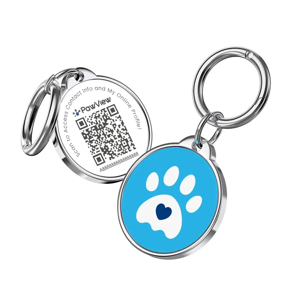 Etiqueta de identificação de animal de estimação com código QR | Alerta instantâneo quando digitalizada e notificação de localização | Não é necessária assinatura | Borda de metal resistente a...