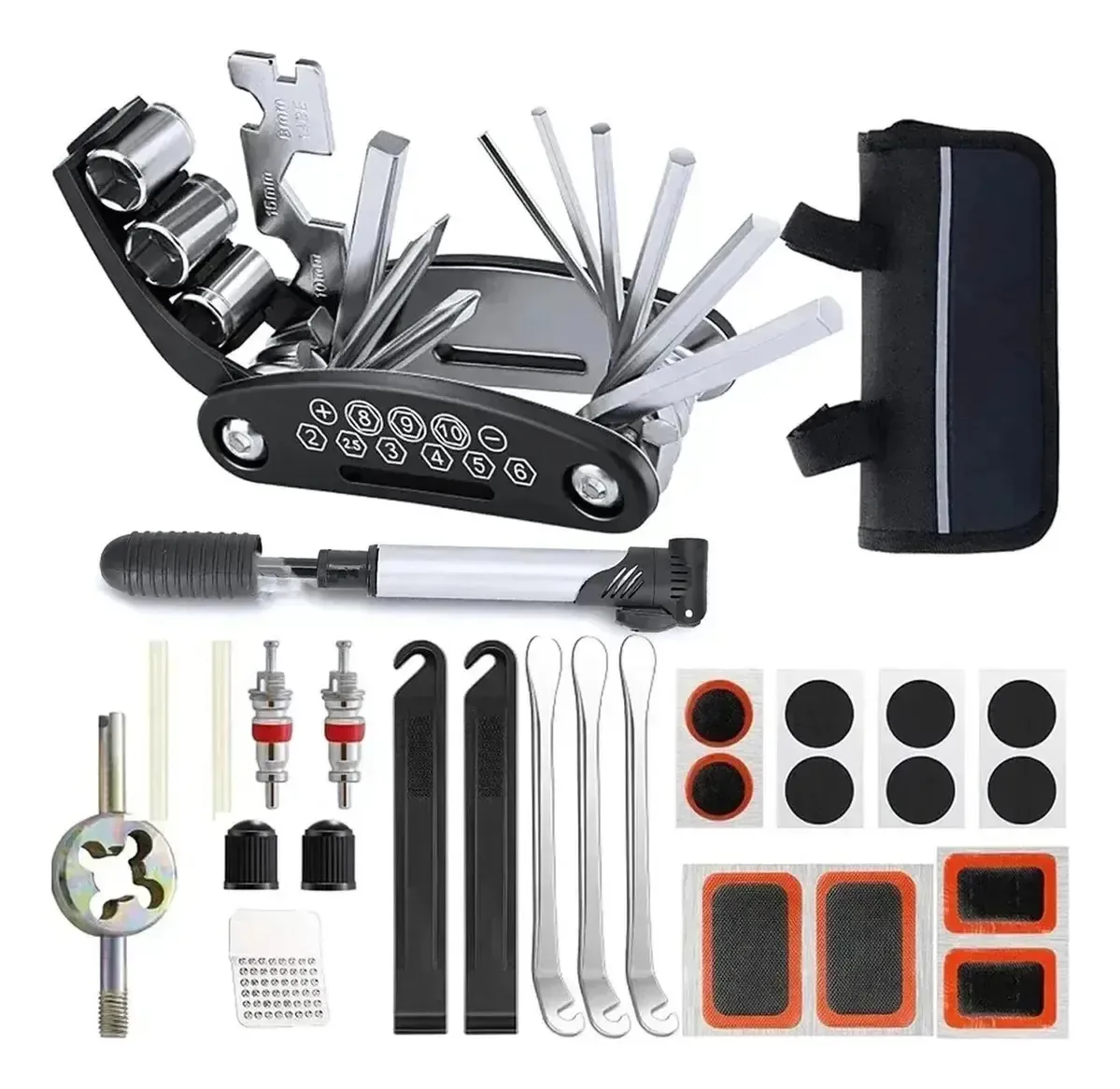 Kits de ferramentas multifuncionais para reparo de bicicletas