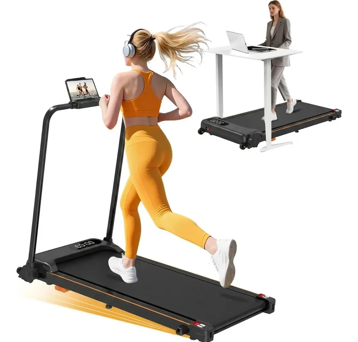 Esteira Elétrica Dobrável Preta Com Suporte Para Tablet Preto Bivolt Esteira Elétrica Dobrável De Esteira Elétrica Premium Cor Preta