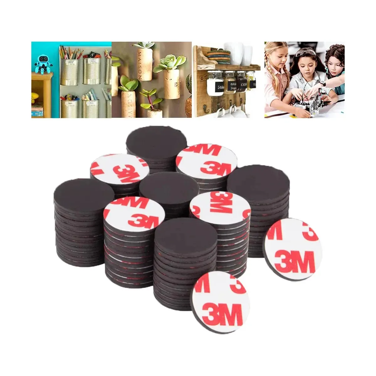 100 ímãs cerâmicos adesivos redondos planos 25 mm* 2 mm
