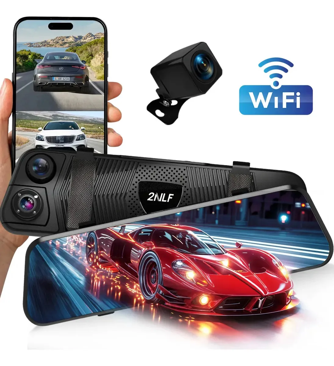 Câmeras de veículos 2nlf® 3 câmeras de vídeo de carro Wi-Fi