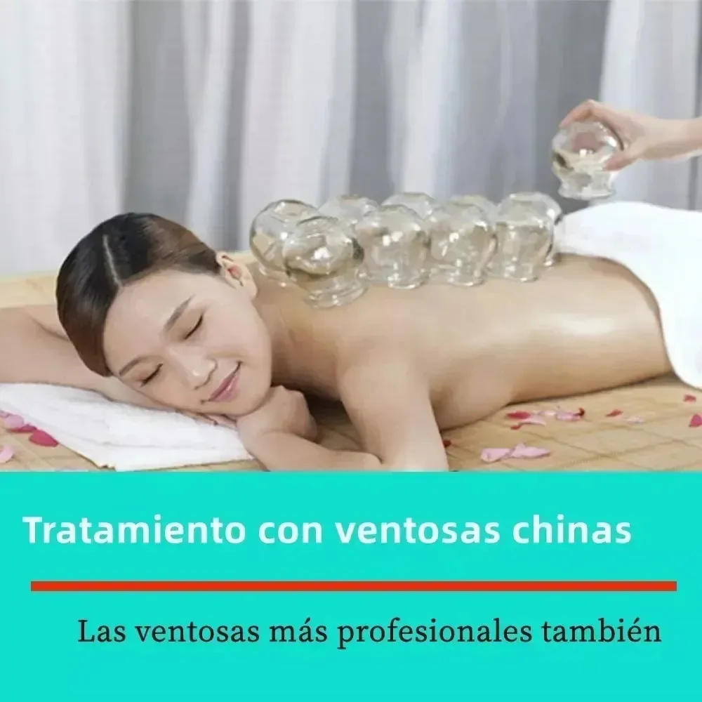 Kit de ventosas terapêuticas de desintoxicação pneumática 16, ventosas terapêuticas de vidro, kit de emagrecimento e relaxamento de vidro para massagem a vácuo