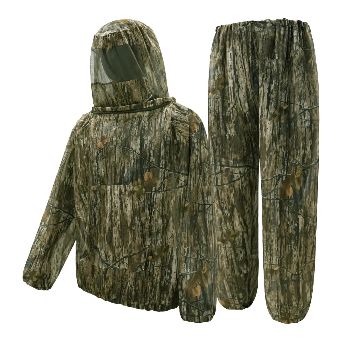 Roupa repelente de mosquitos Bark & Leaf Camouflage, roupa respirável anti-insetos para caminhadas e acampamentos ao ar livre