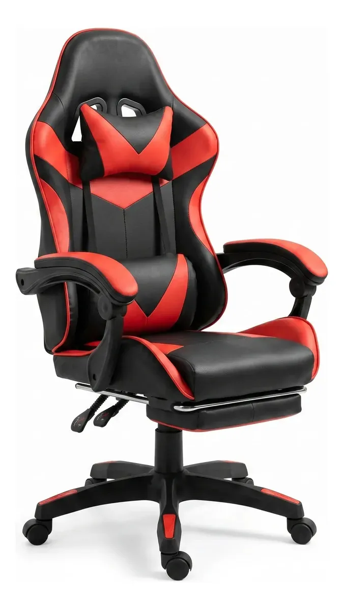 Cadeiras de massagem executivas reclináveis Office Gamer Usb Swivel, cor vermelha