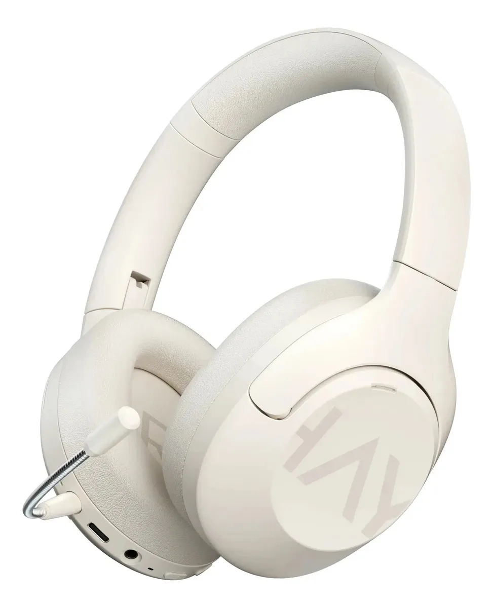 Fone De Ouvido Gamer Haylou S30 Pro Sem Fio, Bluetooth 5.4, Cancelamento De Ruído Anc 43db, Microfone, 80h De Bateria, Drivers 40mm Branco