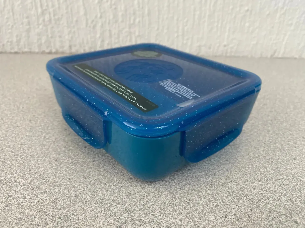 Recipiente para alimentos Starbucks 2025 Tupper azul azul