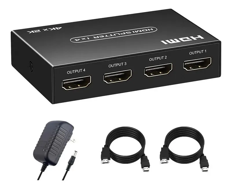 Adaptador divisor de múltiplas entradas HDMI 4 saídas