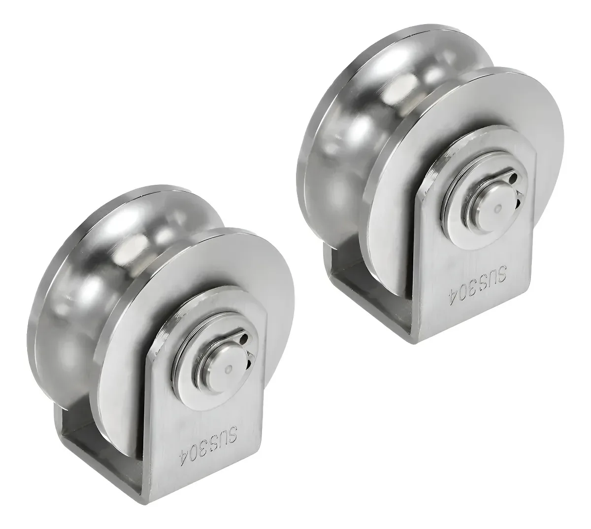 Rodas U-Door de 2 polegadas, aço inoxidável 304