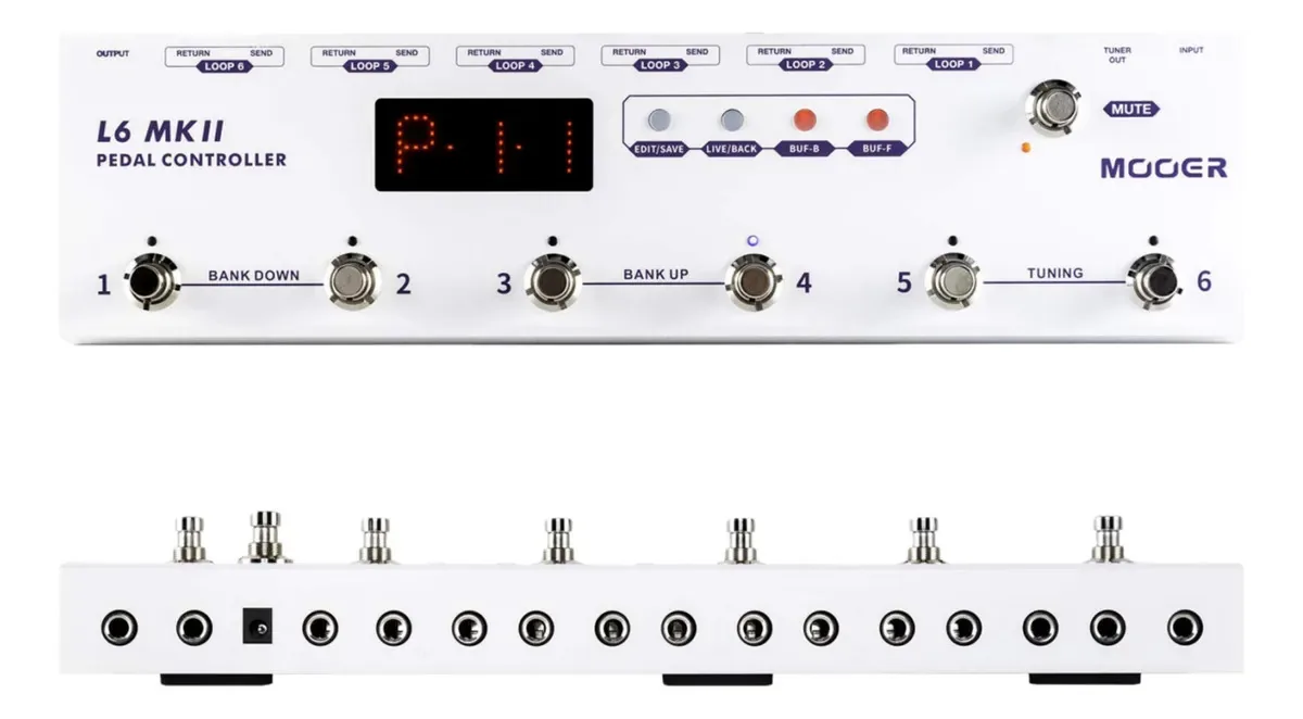 Pedal de efeitos Mooer L6 Mkii para guitarra 6 loops