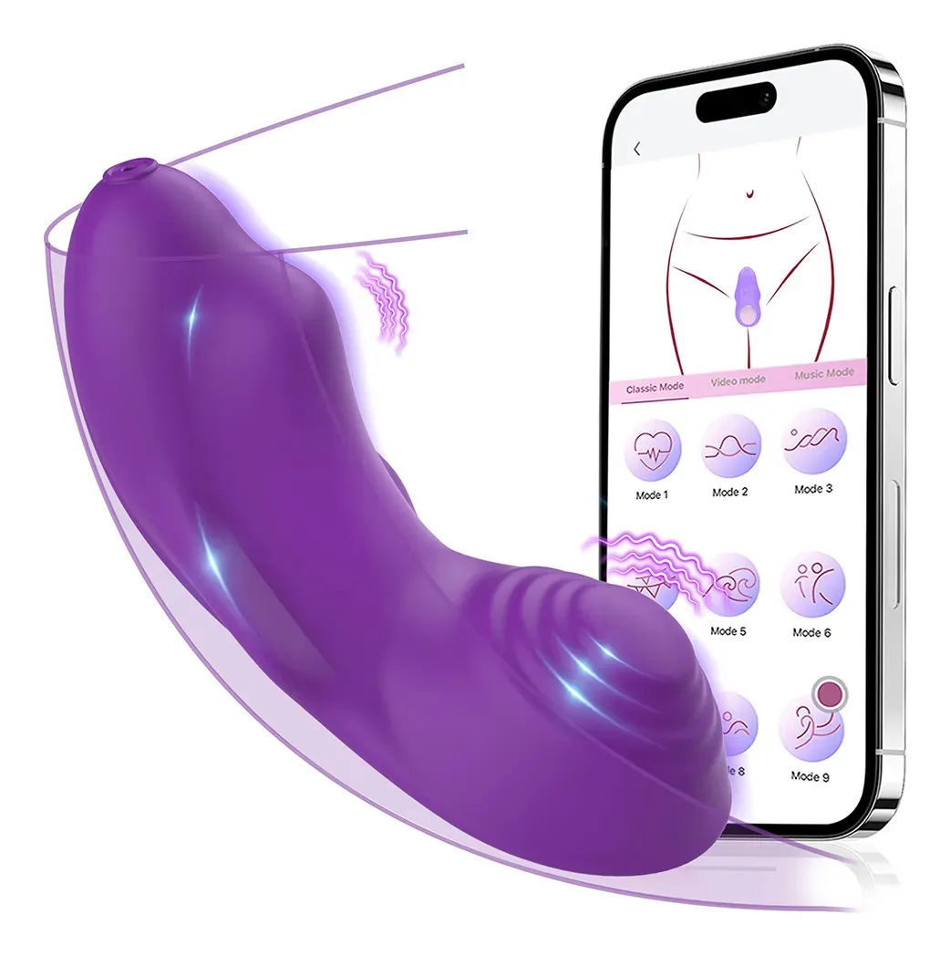Calcinhas vibratórias femininas com vibrador Invisible Wear com aplicativo Color Violet