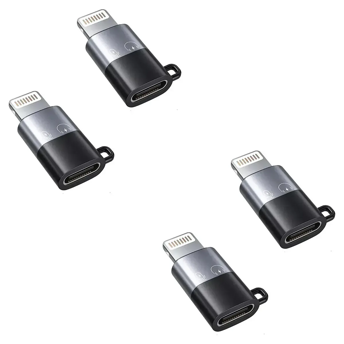 Adaptador USB feminino masculino Lightning de 4 peças para áudio de iPhone