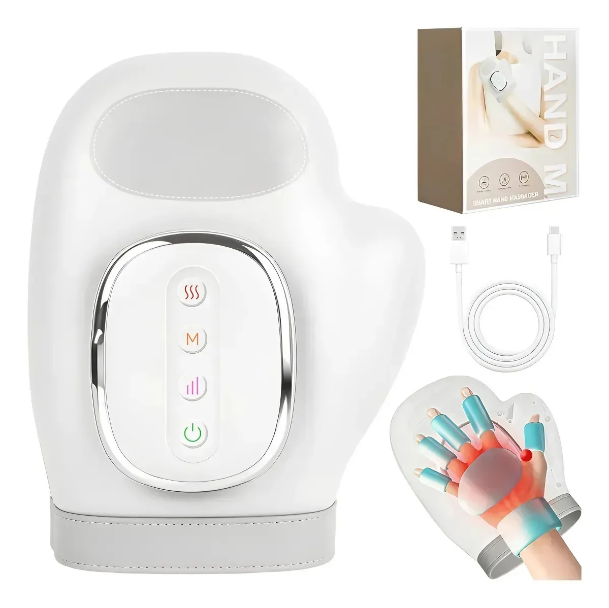 Massageador de mão com compressão de calor e ar. A melhor tecnologia em massageadores elétricos e massageadores para alívio da dor.