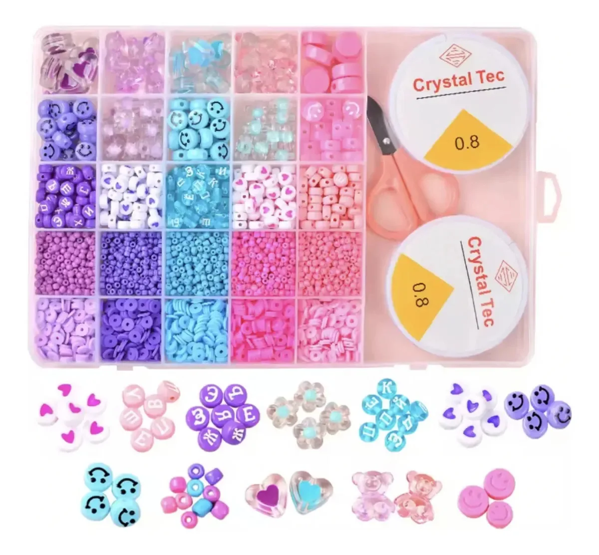 Conjunto de kits Armar Bracelets Mostacillas Full Letters Charms