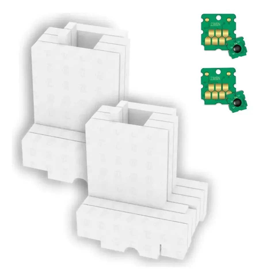 2 chips e 2 almofadas compatíveis SC23mbn F100 F105 F170 Tis