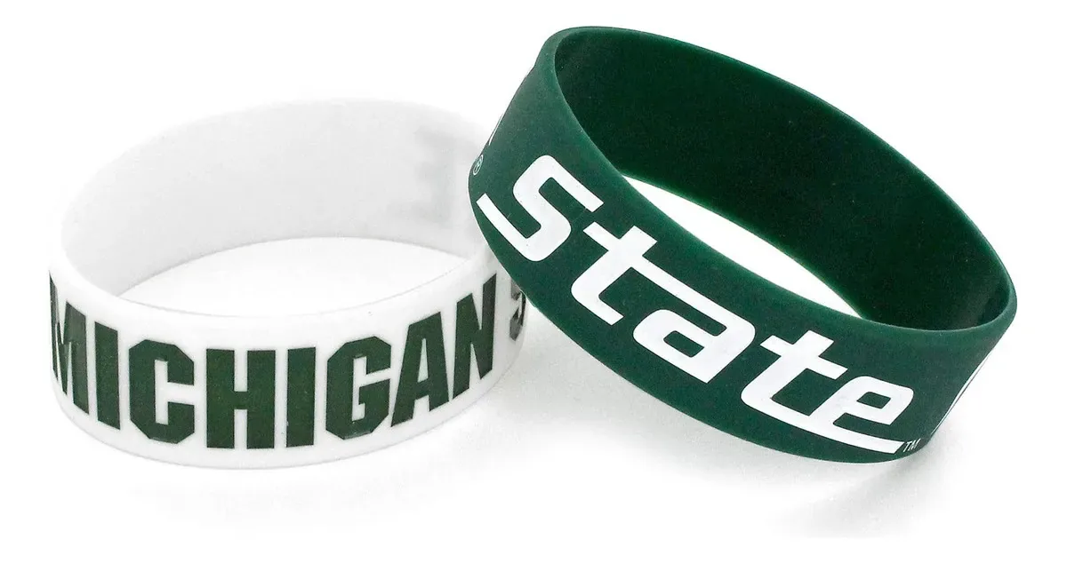 Aminco NCAA Michigan State Spartans - Pulseiras de borracha Si