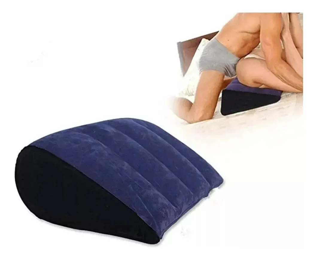 Almofada Love Pose, almofada triangular inflável para adultos, azul escuro