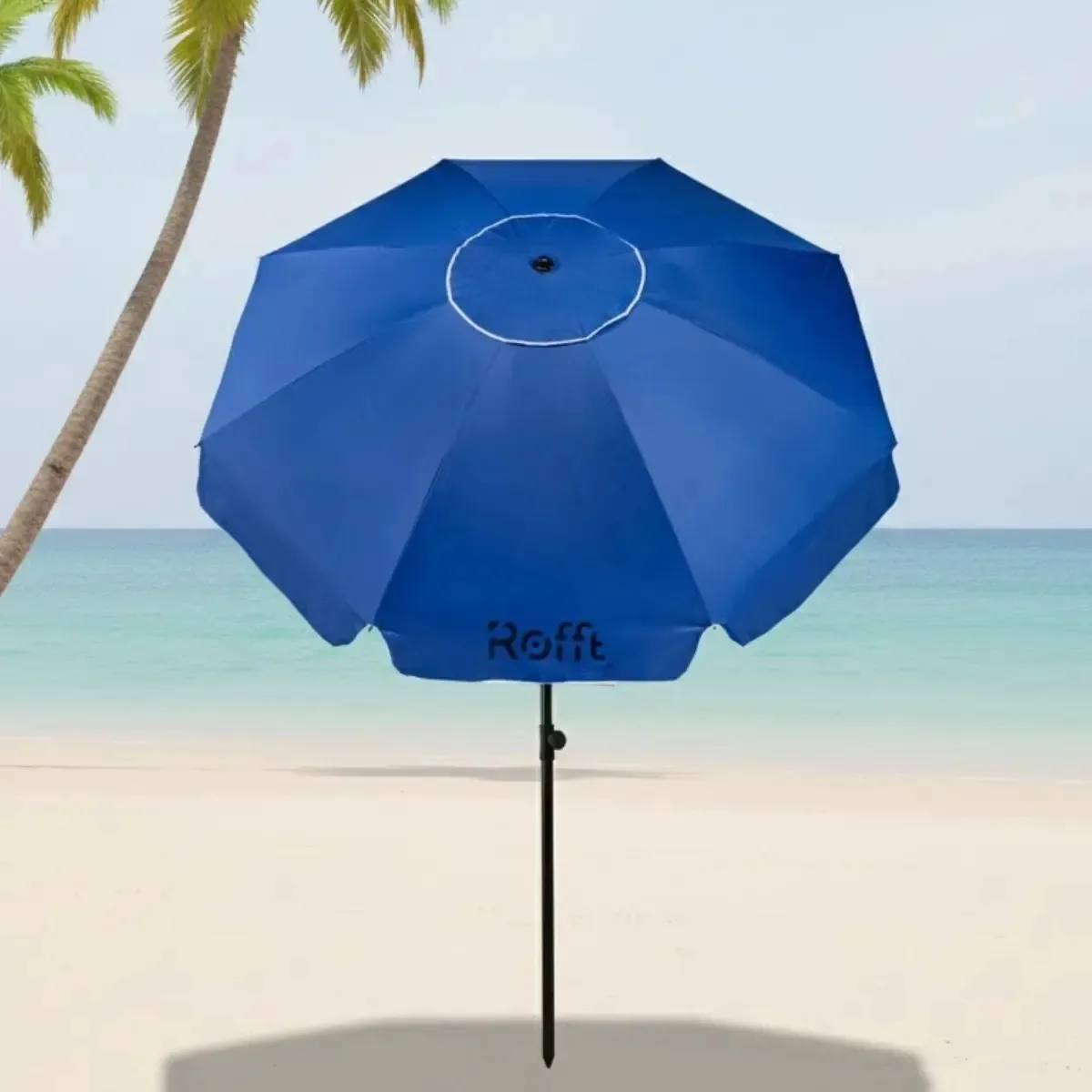 Guarda-chuva de praia de proteção solar aluminizada azul 2mts