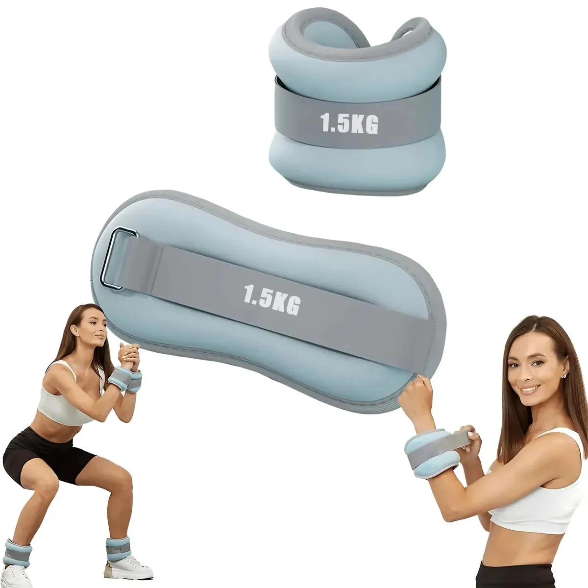 Par Pesas Fitness Polainas para Meninas e Toalhas Ajustáveis