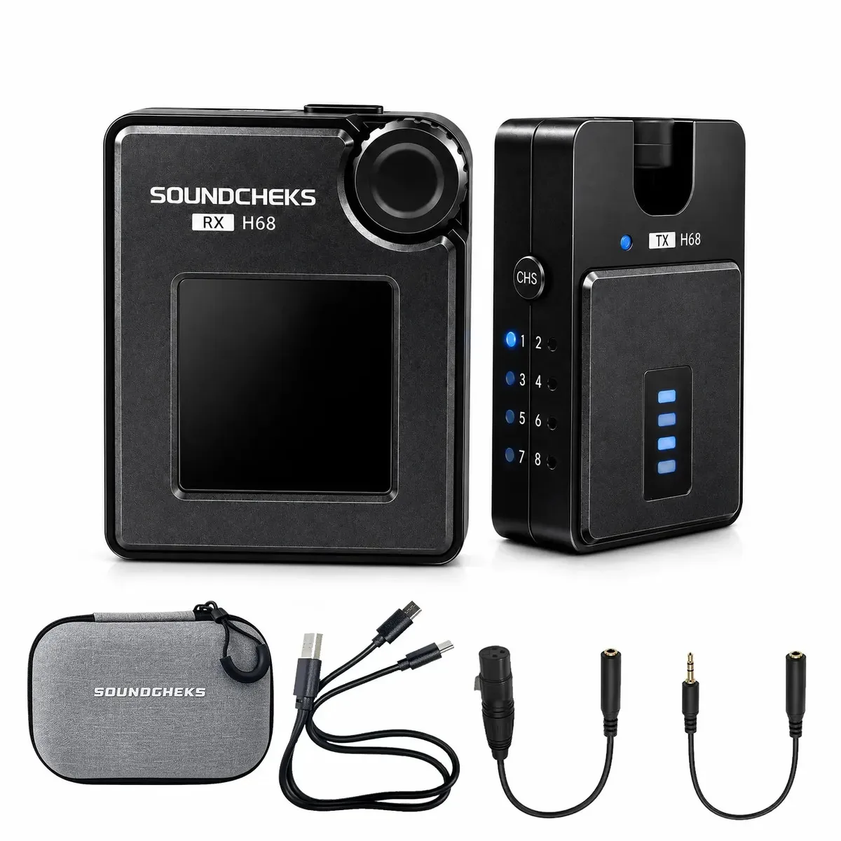Sistema de monitoramento sem fio estéreo Iem 2.4G com transmissor e receptor Beltpack com tela colorida para ensaios de banda, apresentações ao vivo e monitoramento profissional