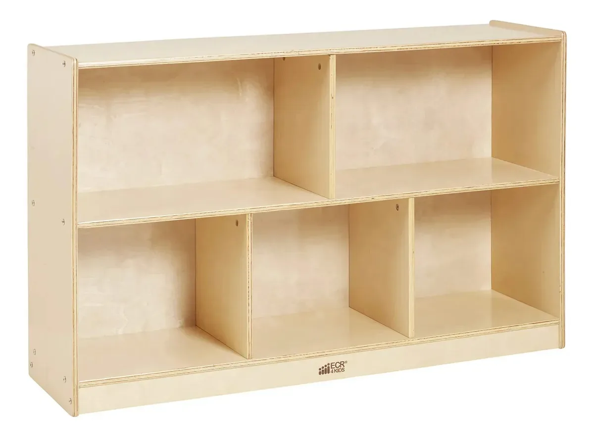 Armário de armazenamento ECR4kids com compartimentos de bétula, natural