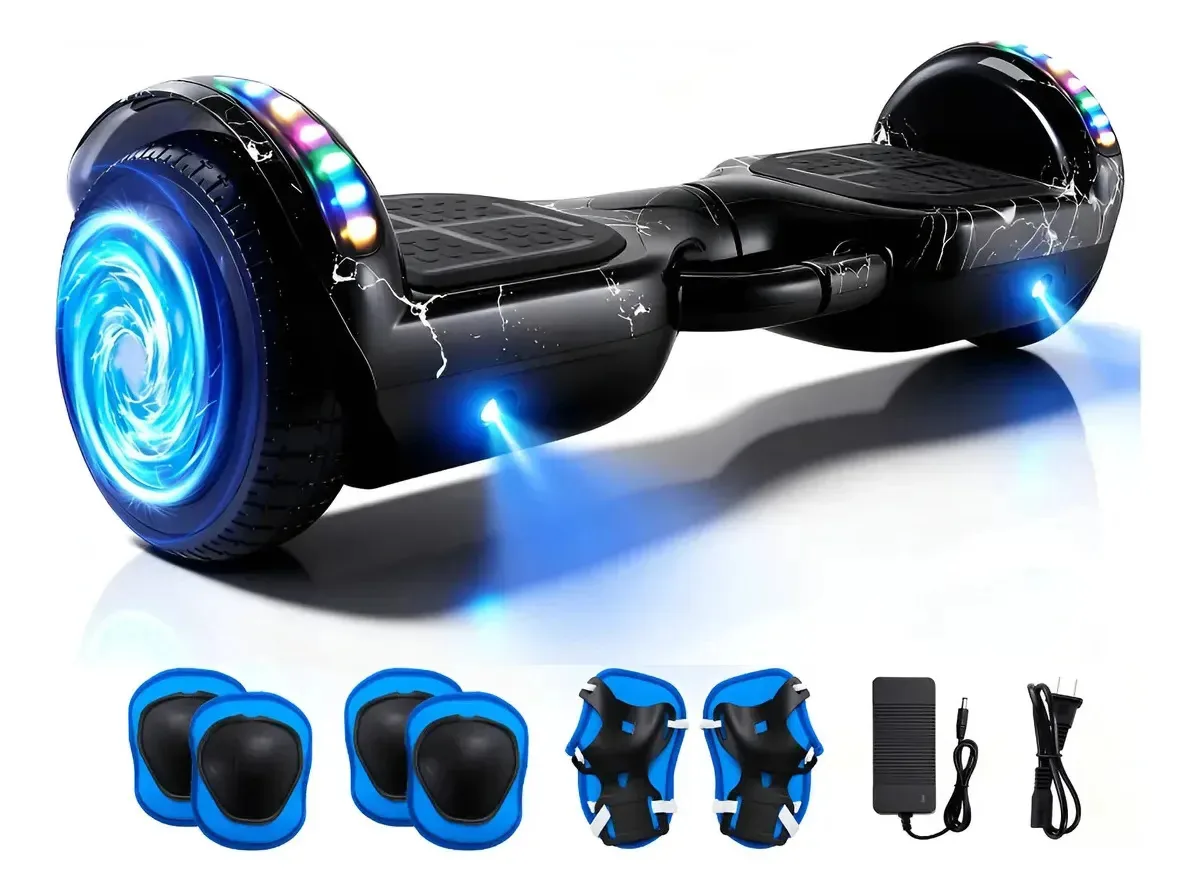6.5'' Elétrico Hoverboard Skate Bluetooth Com Led ,preto