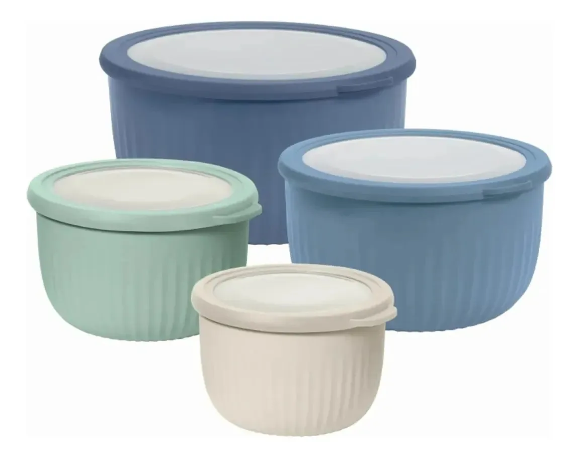 Conjunto de 4 tigelas de plástico para cozinhar hoje