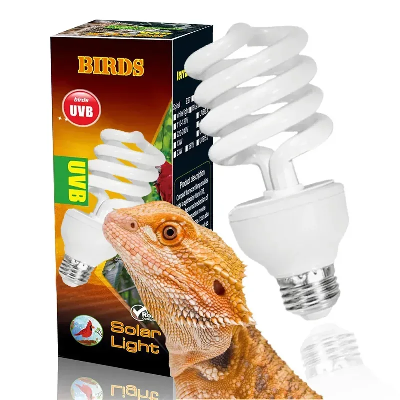 Foco Repti Glo Uvb 100 26w 5.0 para répteis tropicais Luz Uvb para répteis 23w, lâmpada UVA/UVB para répteis, lâmpada UVB para dragões barbudos, lagartos, tartarugas e cobras