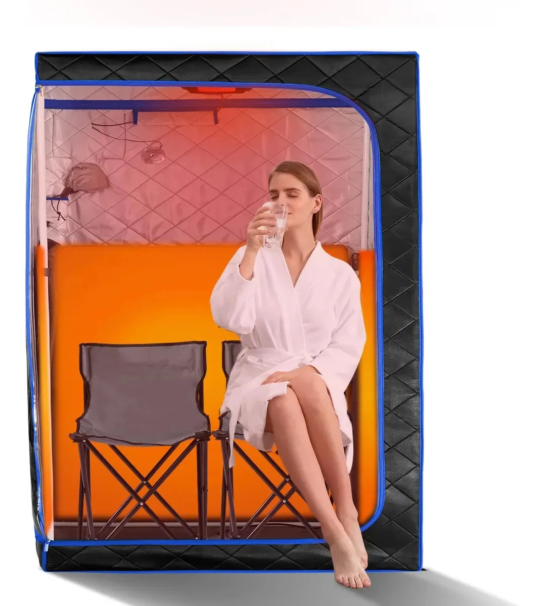 Sauna infravermelha portátil para 2 pessoas com controle remoto