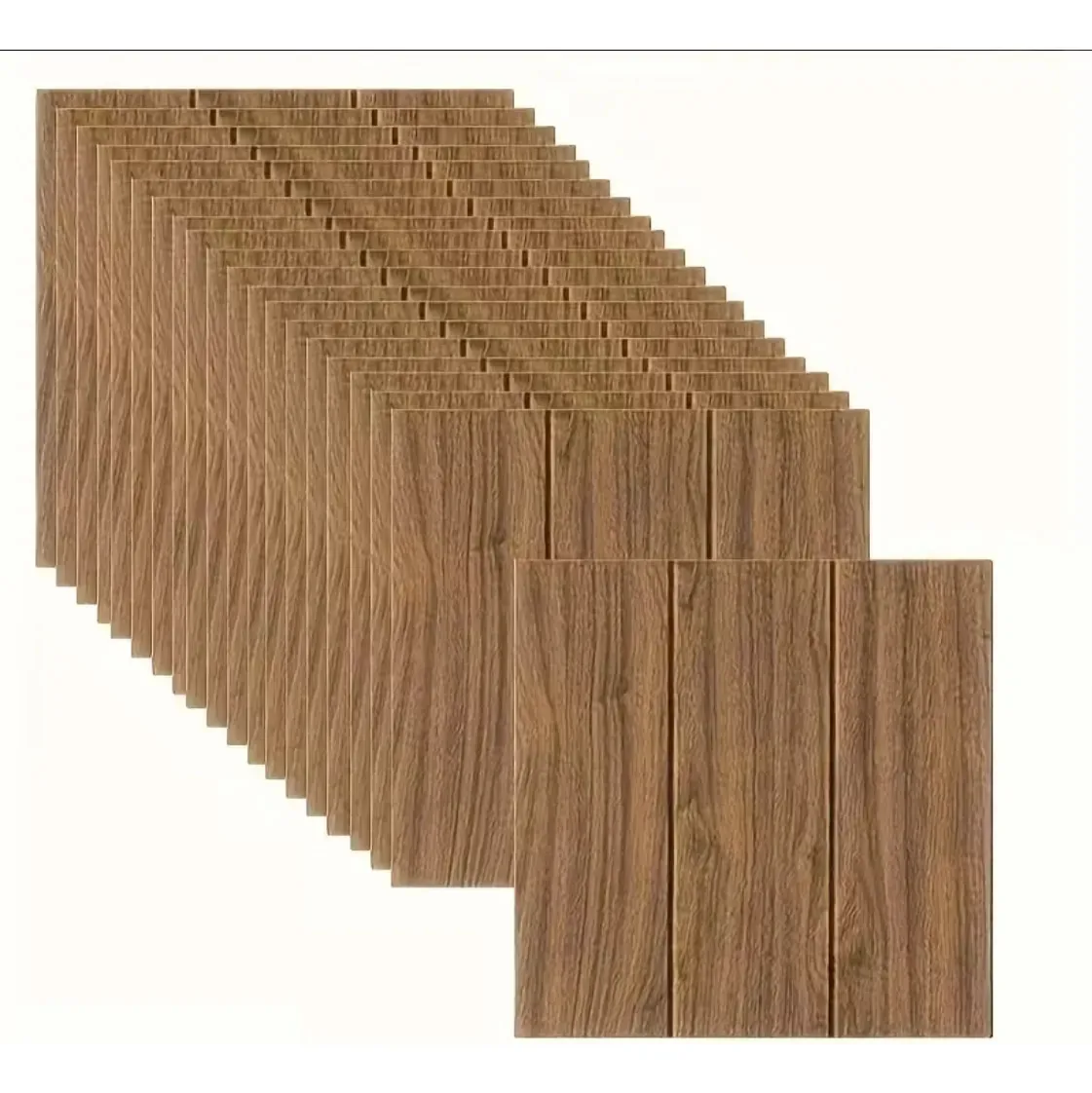 Painéis decorativos de decoração de parede de PVC 3D 12 peças de madeira adequados para decoração de parede autoadesiva 35x35cm para interiores e salas de estar