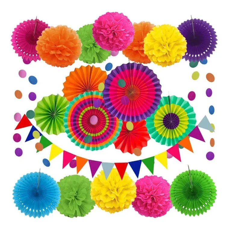 Kits de decoração de guirlanda de papel para ventiladores de festa de aniversário