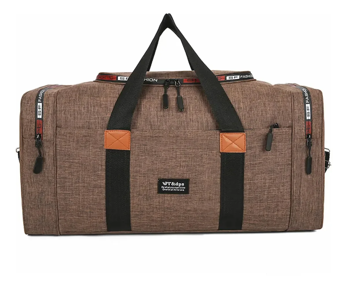 Mala esportiva de grande capacidade, viagem, moda, bolsa de fitness, cor marrom