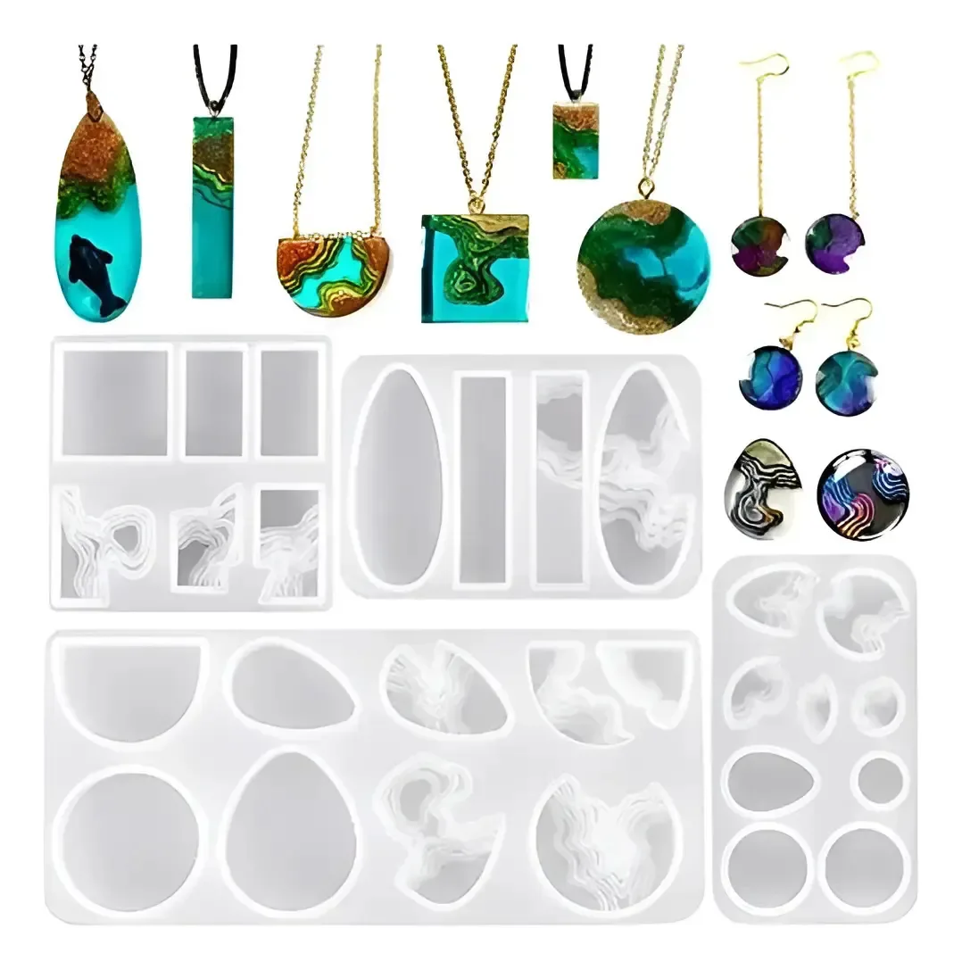 Moldes de silicone para pingentes de resina Oceano 4u Multiform