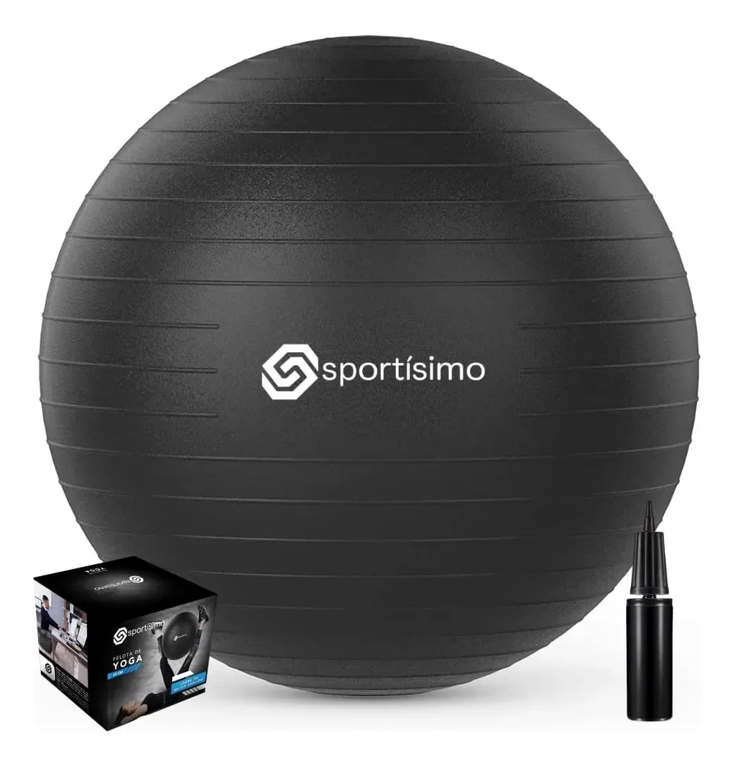 Bola de ioga 65cm - Exercício de Pilates preto