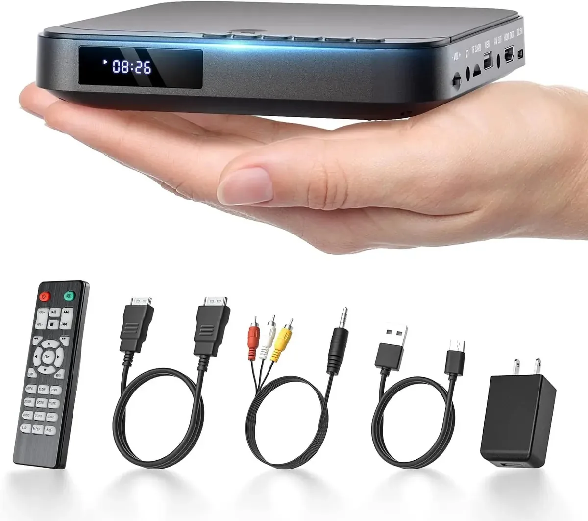 Leitor De Dvd Mini Portátil Compatível Com Cd/cd-rw Preto