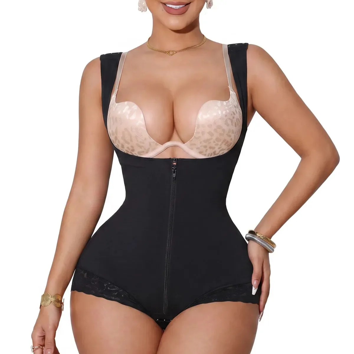 Cintas BREDOW para mulheres, cintas femininas modeladoras de busto aberto em L (G), controle de abdômen com zíper e broches, calcinha elevatória para nádegas, cintura de ampulheta, compressão...