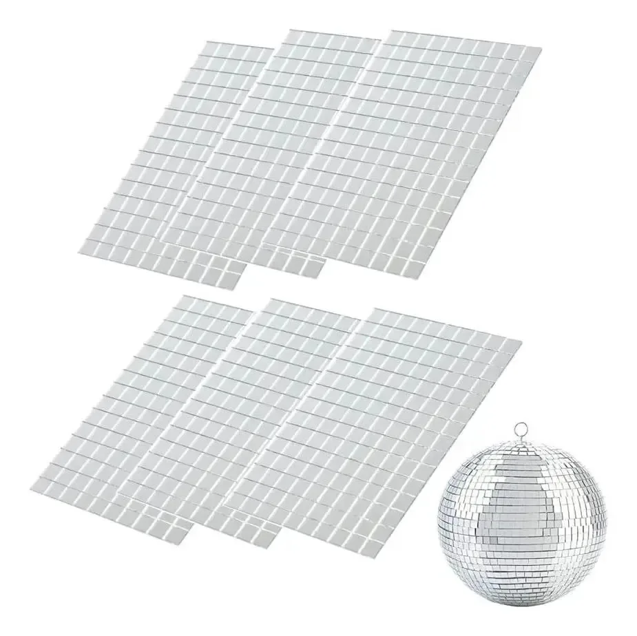 Espelhos de vidro autoadesivos quadrados Jimtinso P 10x10mm prateados