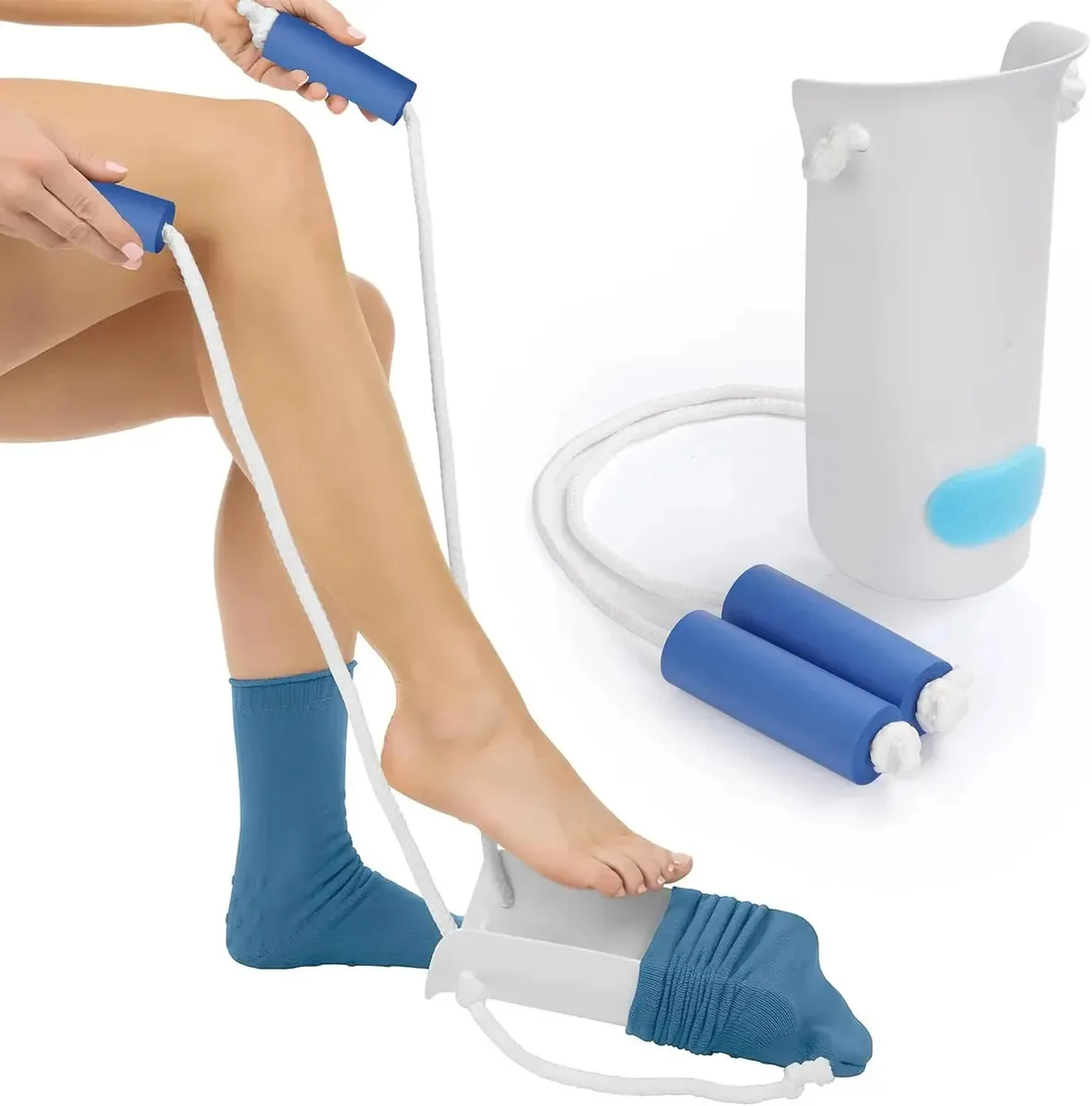 Ajuda para meias: fácil de colocar e remover o controle deslizante sem se curvar