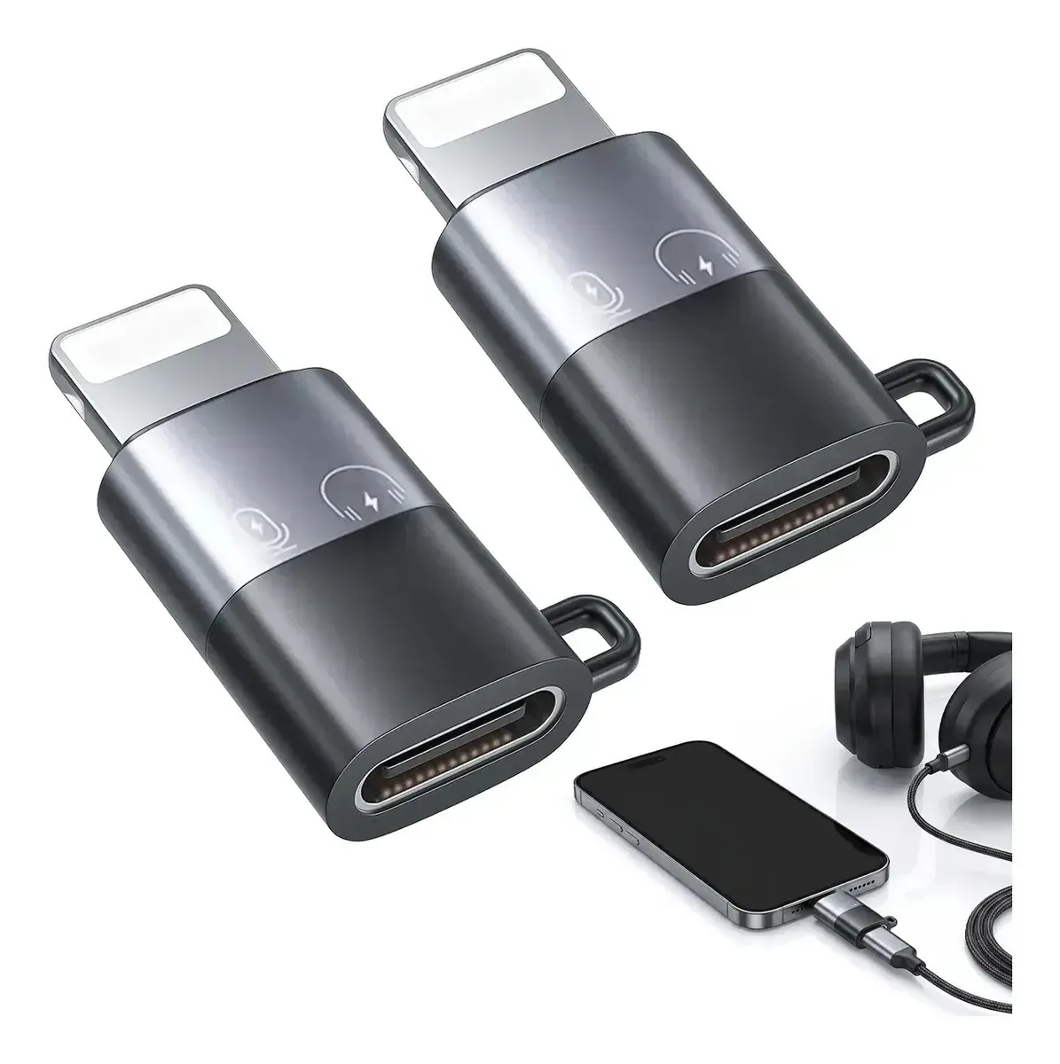 2 adaptadores para iPhone Macho A Usb C Hembra