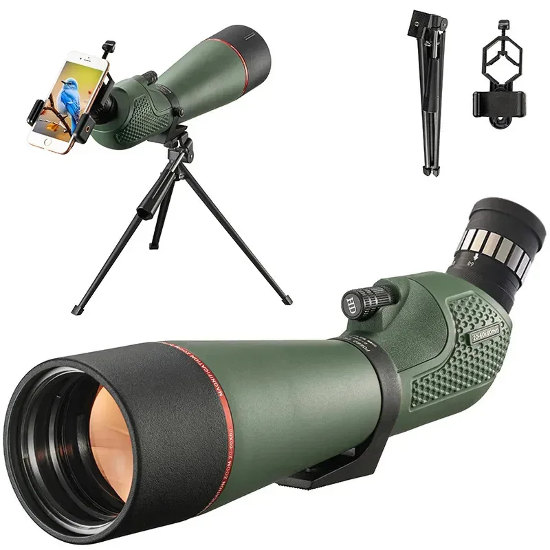 HD 20 - 60x80 Telescópio de Observação de Aves e Monocular, Telescópio de Alta Definição Bak4