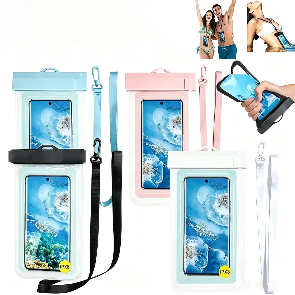 Capa protetora impermeável de 4 peças para celular