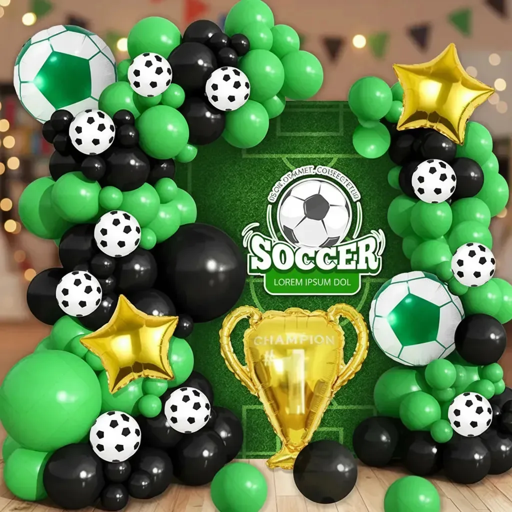 Kit de decoração de balão de aniversário de futebol
