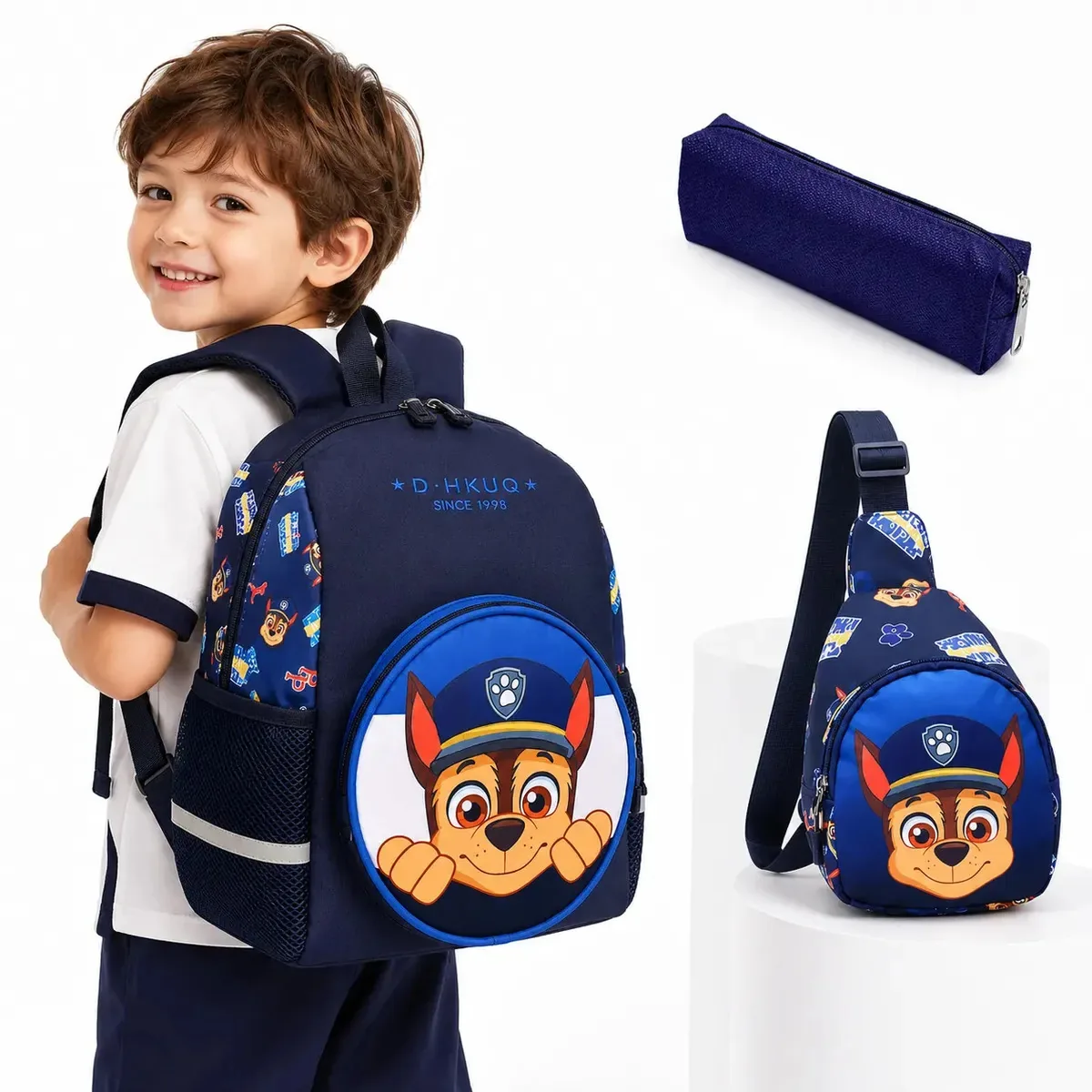 Mochila infantil, mochila escolar, mochila pré-escolar, para meninas e meninos, mochila escolar Kawaii Paw Patrol, bolsa de ombro+estojo para lápis