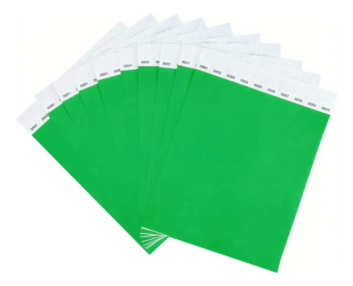 1000 pulseiras Tyvek, pulseiras, eventos, hotéis, shows, número