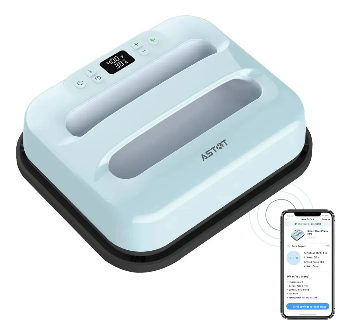 Prensa térmica inteligente Bluetooth para azul 110v