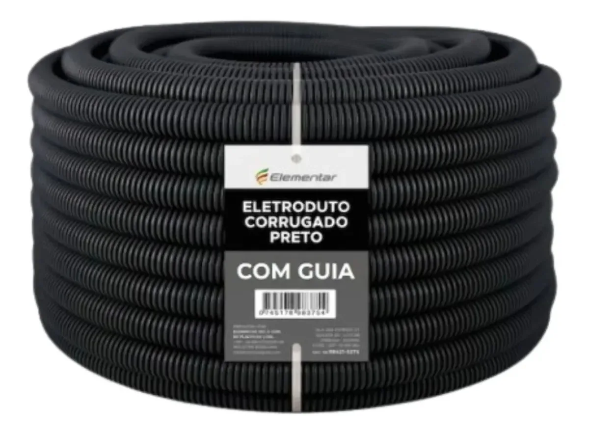 Mangueira Corrugada Preto 63mm 50mt Eletroduto Fio Energia