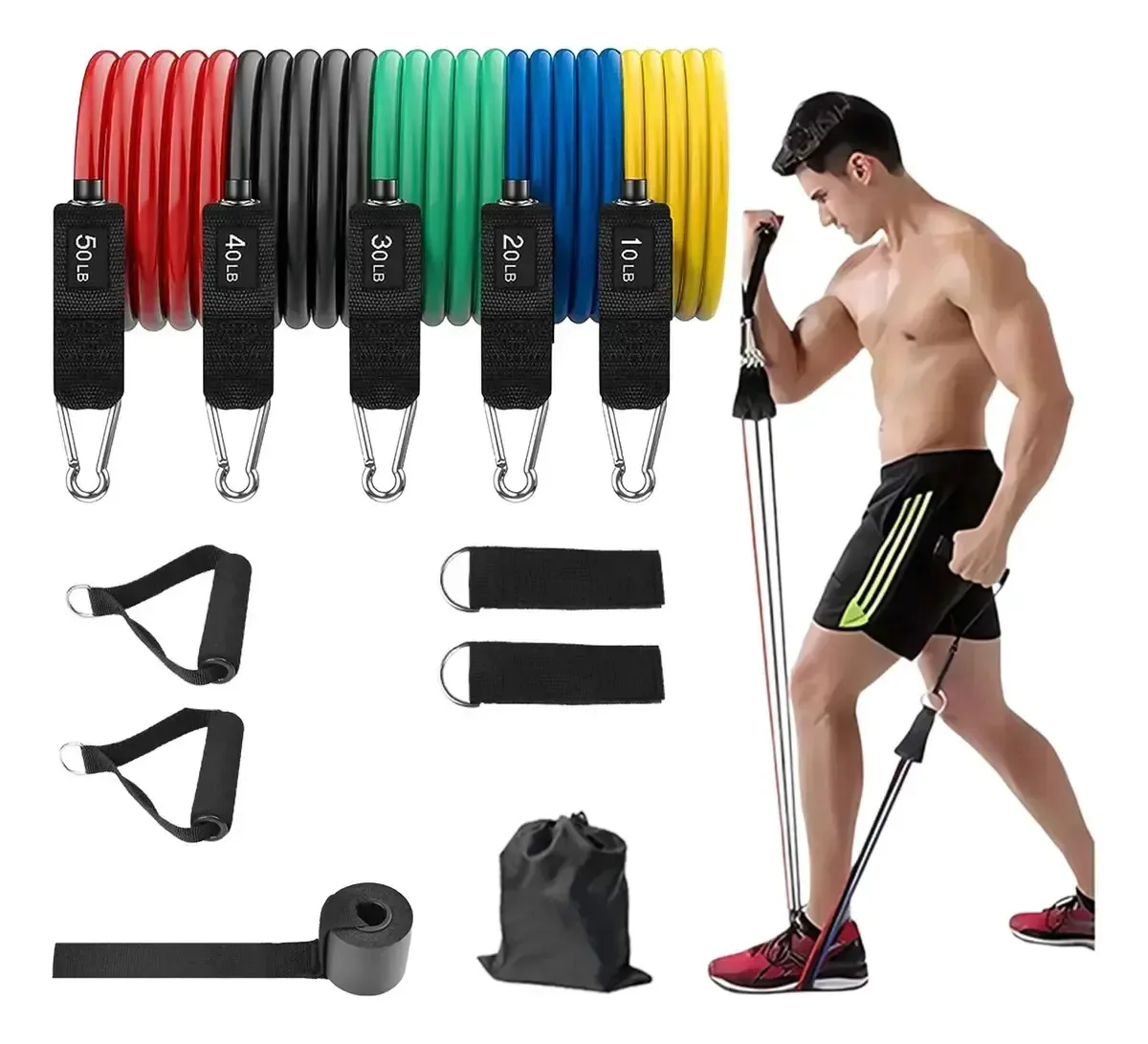 Conjunto de faixas elásticas de 150 libras