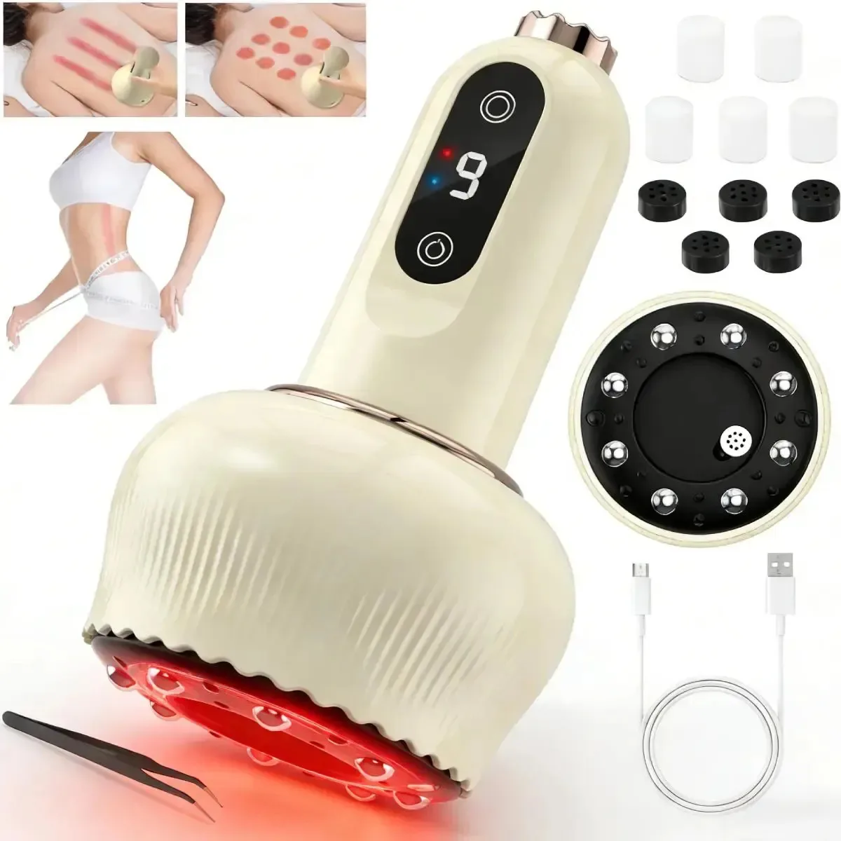 Massageador corporal elétrico portátil, massageador de pistola, massageador corporal elétrico profissional, alívio muscular com várias cabeças